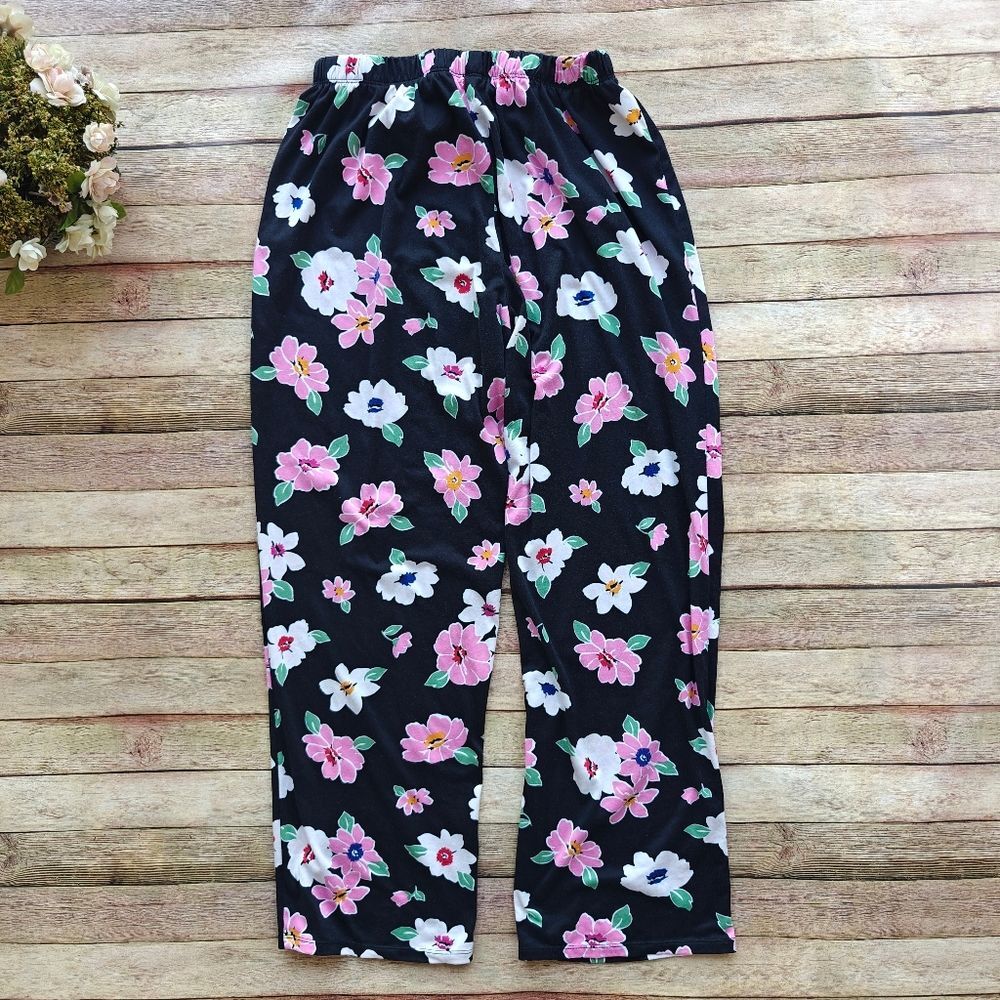 Kate Spade Floral Pajama Set Black Pink Size Large / X-Large - Picture 11 of 13